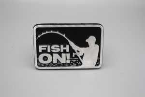 Fishing Rod Unique Hitch Cover with "Fish On" Engraved 