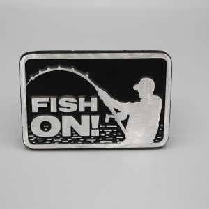 Fishing Rod Unique Hitch Cover with "Fish On" Engraved