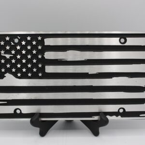 License Plate - Thin Red & Blue Line -American Flag- Front view