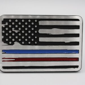 Cool Hitch Cover - Thin Red / Blue Line - American Flag- Front View