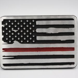 High-Quality Hitch Cover - Thin Red Line - American Flag- Front view