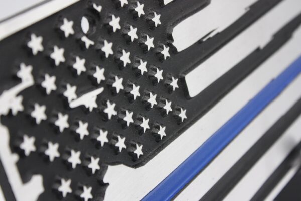 License Plate - Thin Blue Line - American Flag- Side view