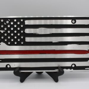 License Plate - Thin Red Line - American Flag- Front View